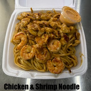 Hibachi Chicken & Shrimp Noodles